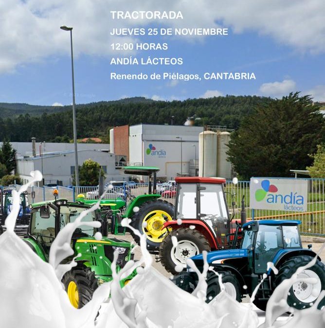 MANIFESTACIÓN Y TRACTORADA EN ANDÍA LÁCTEOS (RENEDO DE PIÉLAGOS)