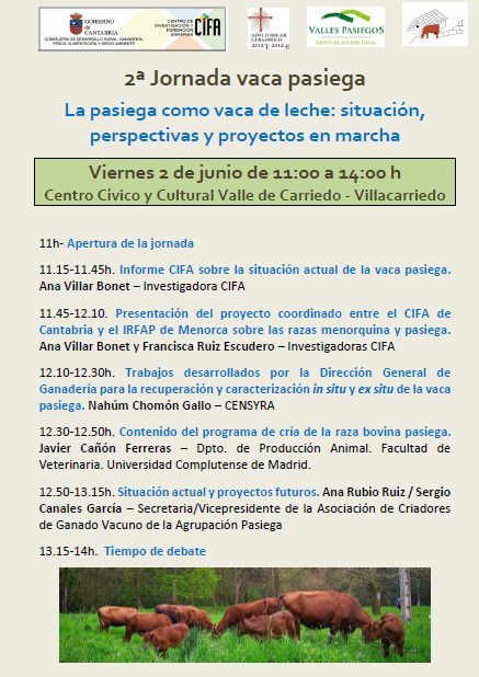 El CIFA organiza la 2ª Jornada sobre la vaca pasiega en Villacarriedo